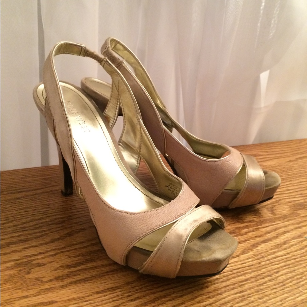 Nine west Tan cream stiletto heels